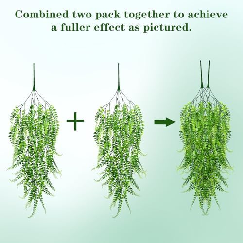 8Pcs Fake Ferns Fake Hanging Plants Artificial Ferns Vine Greenery, alternate view 6