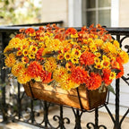 8Pcs Fake Flowers Artificial Mums for Outdoors, UV Resistant Faux Mums for Outdoor Planters Realistic, alternate view 3