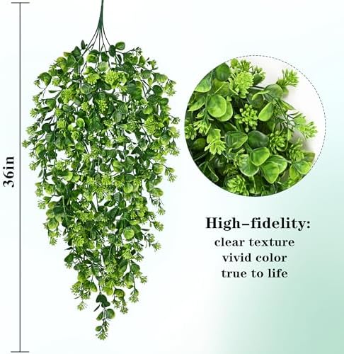 8Pcs Fake Hanging Plants 3ft Fake Plants Vines Greenery, alternate view 3