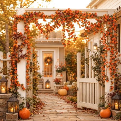8Pcs Fall Garland, 8.2FT Artificial Flower Vines for Fall Decor, alternate view 5