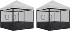 8Pcs Pop Up Canopy Half Mesh Sidewall with Window 10x10Ft for Food in 10x10Ft