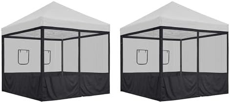 8Pcs Pop Up Canopy Half Mesh Sidewall with Window 10x10Ft for Food in 10x10Ft