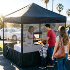 8Pcs Pop Up Canopy Half Mesh Sidewall with Window 10x10Ft for Food in 10x10Ft, alternate view 2