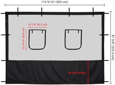 8Pcs Pop Up Canopy Half Mesh Sidewall with Window 10x10Ft for Food in 10x10Ft, alternate view 3