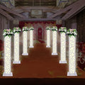 8PCS Tall Roman Column White Wedding Column w/LED Light Flower Pot Columns Decor Stand Flower Pot Columns Decor