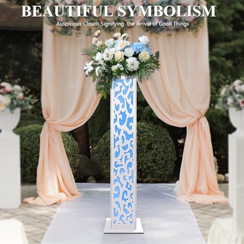 8PCS Tall Roman Column White Wedding Column w/LED Light Flower Pot Columns Decor Stand Flower Pot Columns Decor, alternate