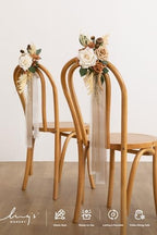 8pcs Wedding Artificial Aisle Pew Flowers, Earth Brown Beige in Brn- Earth Brown & Tawny Beige, alternate view 2