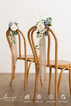8pcs Wedding Artificial Aisle Pew Flowers, Tawny Beige Brown in Brn- Tawny Beige & Earth Brown & Blue, alternate view 2