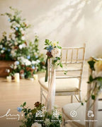 8pcs Wedding Artificial Aisle Pew Flowers, Tawny Beige Brown in Brn- Tawny Beige & Earth Brown & Blue, alternate view 4