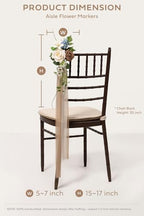 8pcs Wedding Artificial Aisle Pew Flowers, Tawny Beige Brown in Brn- Tawny Beige & Earth Brown & Blue, alternate view 6