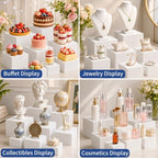 8Pcs White Acrylic Buffet Risers, Buffet Table Risers and Stands, Food Risers Display Shelf for Party Catering, alternate