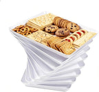 8PCS White Plastic Serving Trays for BBQ, Picnic, Party, Wedding in White