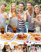 8PCS White Plastic Serving Trays for BBQ, Picnic, Party, Wedding in White, alternate view 6
