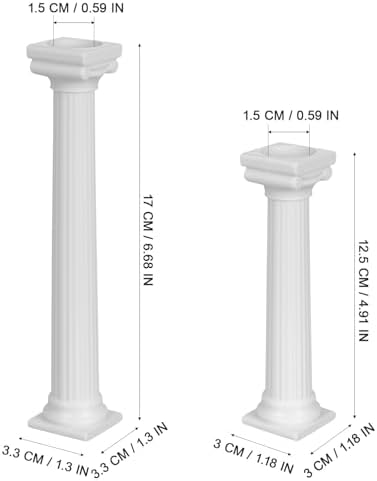 8pcs White Roman Column Pillars, Tiered Cake Support Stands in White, alternate view 3