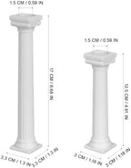 8pcs White Roman Column Pillars, Tiered Cake Support Stands in White, alternate view 3