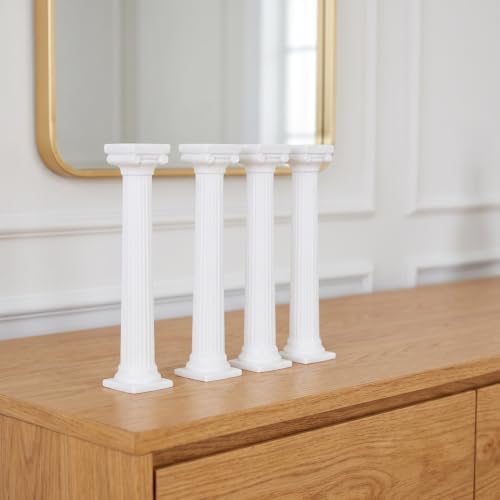8pcs White Roman Column Pillars, Tiered Cake Support Stands in White, alternate view 7