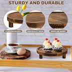 8PCS Wooden Risers for Display Wood Cake Stand for Party Round Food Risers for Buffet Wooden Holder Rustic Riser, alternate