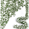 8Pcs x 8.2FT Artificial Flower Garland Floral Rose Vine Decor, White Flower