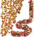8Pcs x 8.2FT Artificial Flower Garland Rose Vine, Champagne Pink Flower
