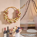 8Pcs x 8.2FT Artificial Flower Garland Rose Vine, Champagne Pink Flower, alternate view 5