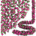 8Pcs x 8.2FT Artificial Flower Garland Rose Vine Decor, Magenta Flower