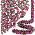 8Pcs x 8.2FT Artificial Flower Garland Rose Vine Decor, Magenta Flower