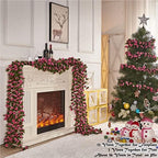 8Pcs x 8.2FT Artificial Flower Garland Rose Vine Decor, Magenta Flower, alternate view 3