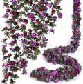 8Pcs x 8.2FT Artificial Flower Garland Rose Vine Decor, Purple Flower