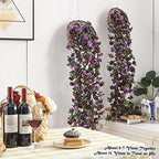 8Pcs x 8.2FT Artificial Flower Garland Rose Vine Decor, Purple Flower, alternate view 2