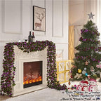 8Pcs x 8.2FT Artificial Flower Garland Rose Vine Decor, Purple Flower, alternate view 3