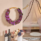 8Pcs x 8.2FT Artificial Flower Garland Rose Vine Decor, Purple Flower, alternate view 4