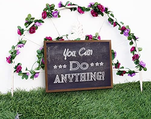8Pcs x 8.2FT Artificial Flower Garland Rose Vine Decor, Purple Flower, alternate view 6