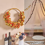 8Pcs x 8.2FT Artificial Flower Garland Rose Vine, Fall Champagne Flower, alternate view 4