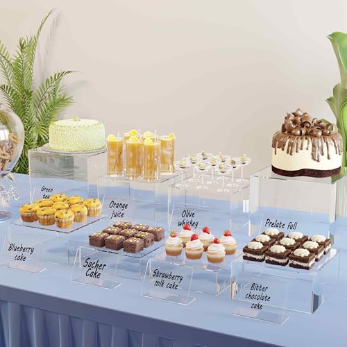 8PSC Buffet Risers, Food Risers for Buffet Table, Display Stand for Catering Dessert Collectibles Jewelry, alternate view 2