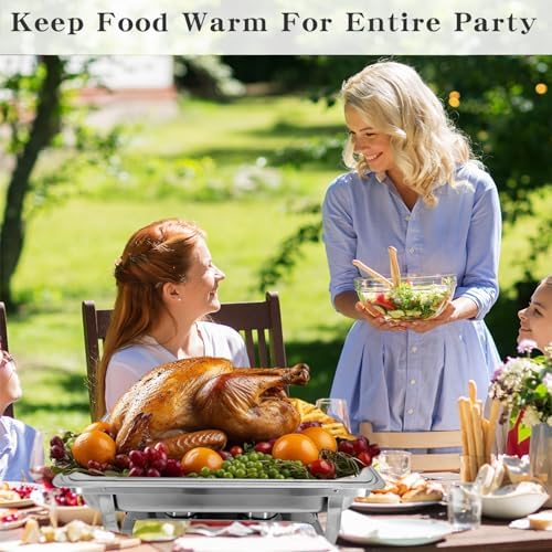 8QT 2 Pack Chafing Dishes for Buffet, Chafing Dish Buffet Warmers, alternate view 2
