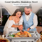 8QT 2 Pack Chafing Dishes for Buffet, Chafing Dish Buffet Warmers, alternate view 5