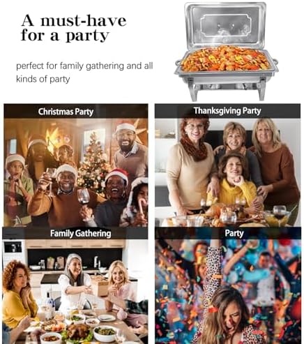 8QT 2 Pack Chafing Dishes for Buffet, Chafing Dish Buffet Warmers, alternate view 6