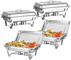 8QT 4 Pack Chafing Dishes for Buffet, Chafing Dish Buffet Warmers