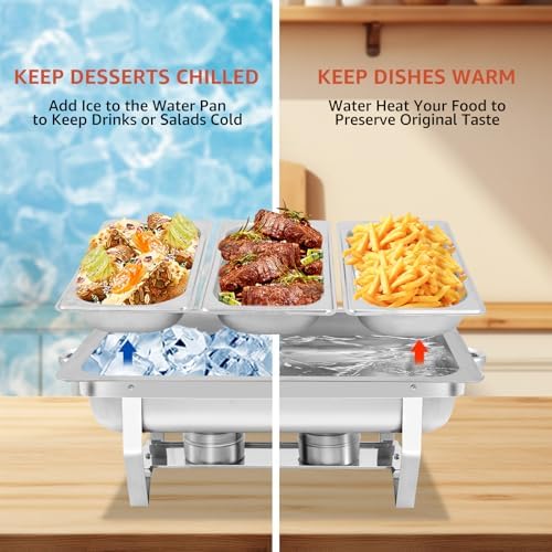 8QT 4 Pack Chafing Dishes for Buffet, Chafing Dish Buffet Warmers, alternate view 6