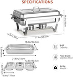 8QT 8 Pack Chafing Dishes for Buffet, Chafing Dish Buffet Warmers, alternate view 3