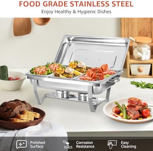 8QT 8 Pack Chafing Dishes for Buffet, Chafing Dish Buffet Warmers, alternate view 5
