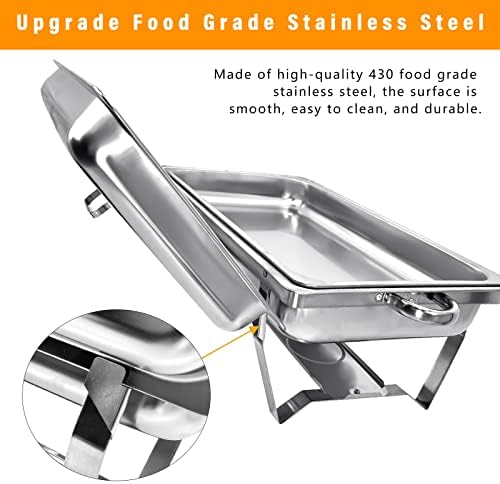 8QT Chafing Dish Buffet Set Stainless Steel Food Warmer 8 Pack, alternate view 5