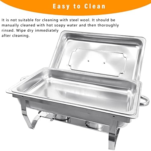 8QT Chafing Dish Buffet Set Stainless Steel Food Warmer 8 Pack, alternate view 6