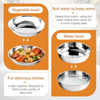 8QT Gold Party Wedding Table Setting Food Warmer Golden Fancy Elegant Cheffing Dishes with Hanging Lid Gold, alternate view 5