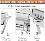 8QT Rectangular Chafing Dish Buffet Set Stainless Steel Catering Chafers Food Warmer with 2 Pans, Fuel Holder, alternate view