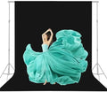 8x10 FT Black Backdrop for Photography, Large Black Screen for Portraits, Background Curtain for Booth Video