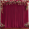 8x10FT Burgundy Backdrop Curtains for Wedding, Wrinkle Free Polyester Photo Backdrop Drapes for Baby Shower