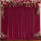 8x10FT Burgundy Backdrop Curtains for Wedding, Wrinkle Free Polyester Photo Backdrop Drapes for Baby Shower