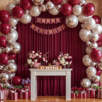 8x10FT Burgundy Backdrop Curtains for Wedding, Wrinkle Free Polyester Photo Backdrop Drapes for Baby Shower, alternate view 3