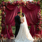 8x10FT Burgundy Backdrop Curtains for Wedding, Wrinkle Free Polyester Photo Backdrop Drapes for Baby Shower, alternate view 4